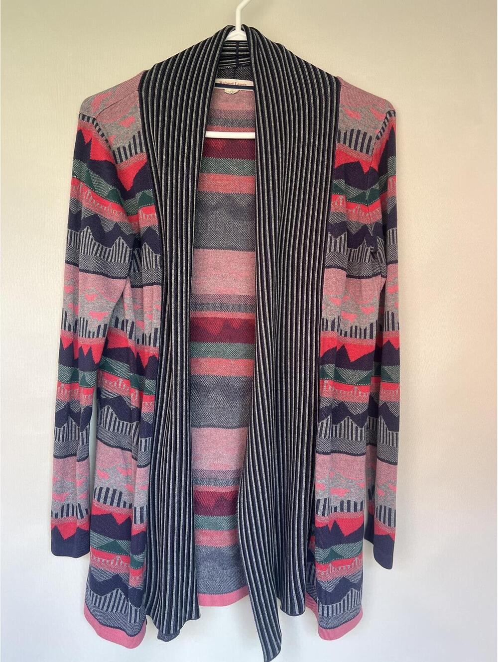 Robert Lewis Geometric Open Front Cardigan Women's Large
